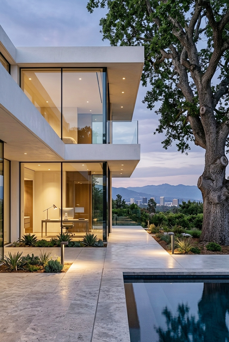 Contemporary building structures signifying macroeconomic geographic real estate placement for corporate investors