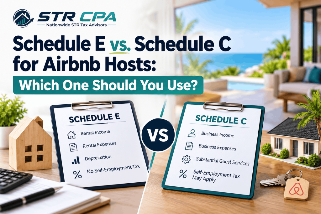 Schedule E vs Schedule C for Airbnb