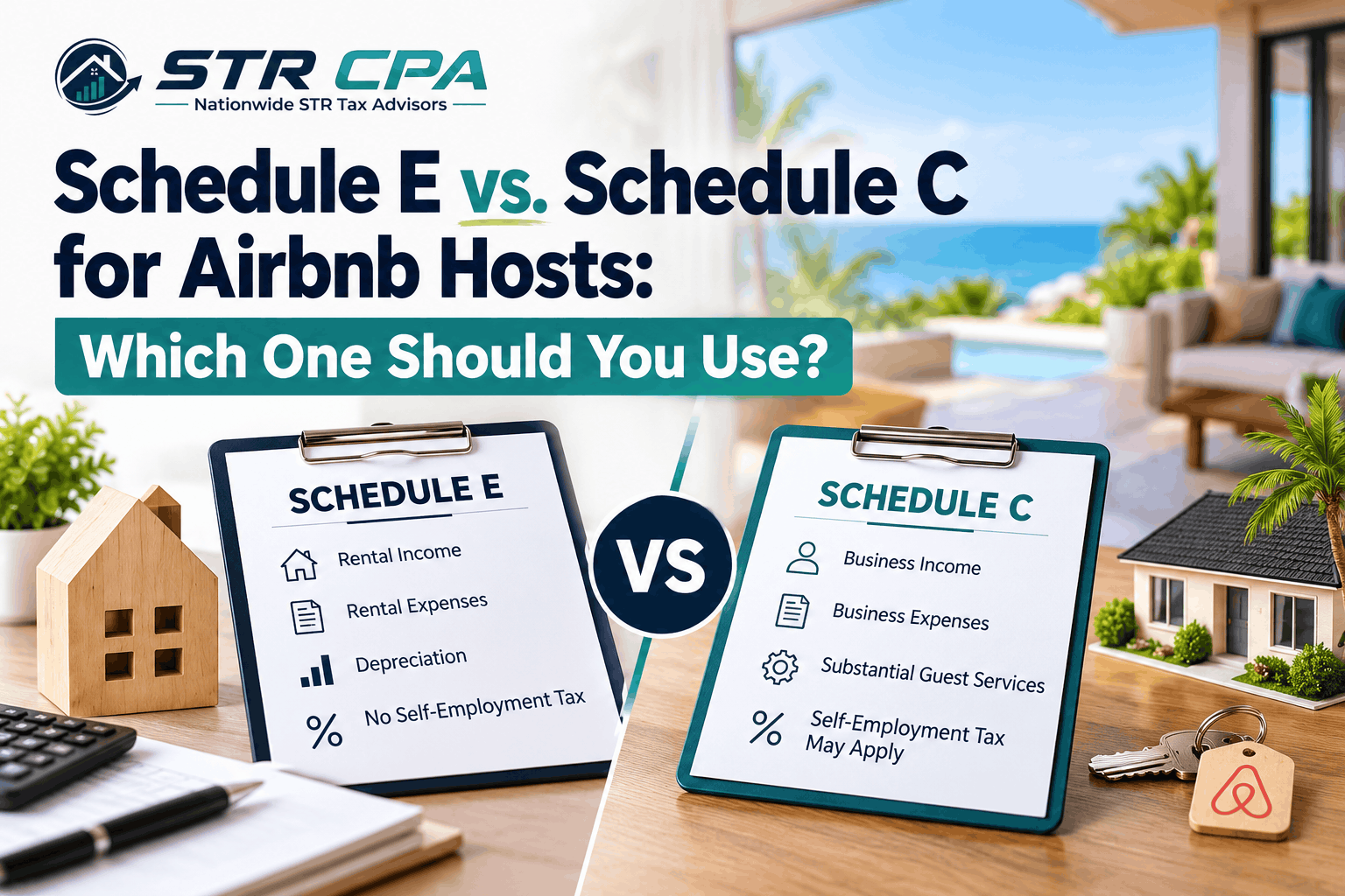Schedule E vs Schedule C for Airbnb